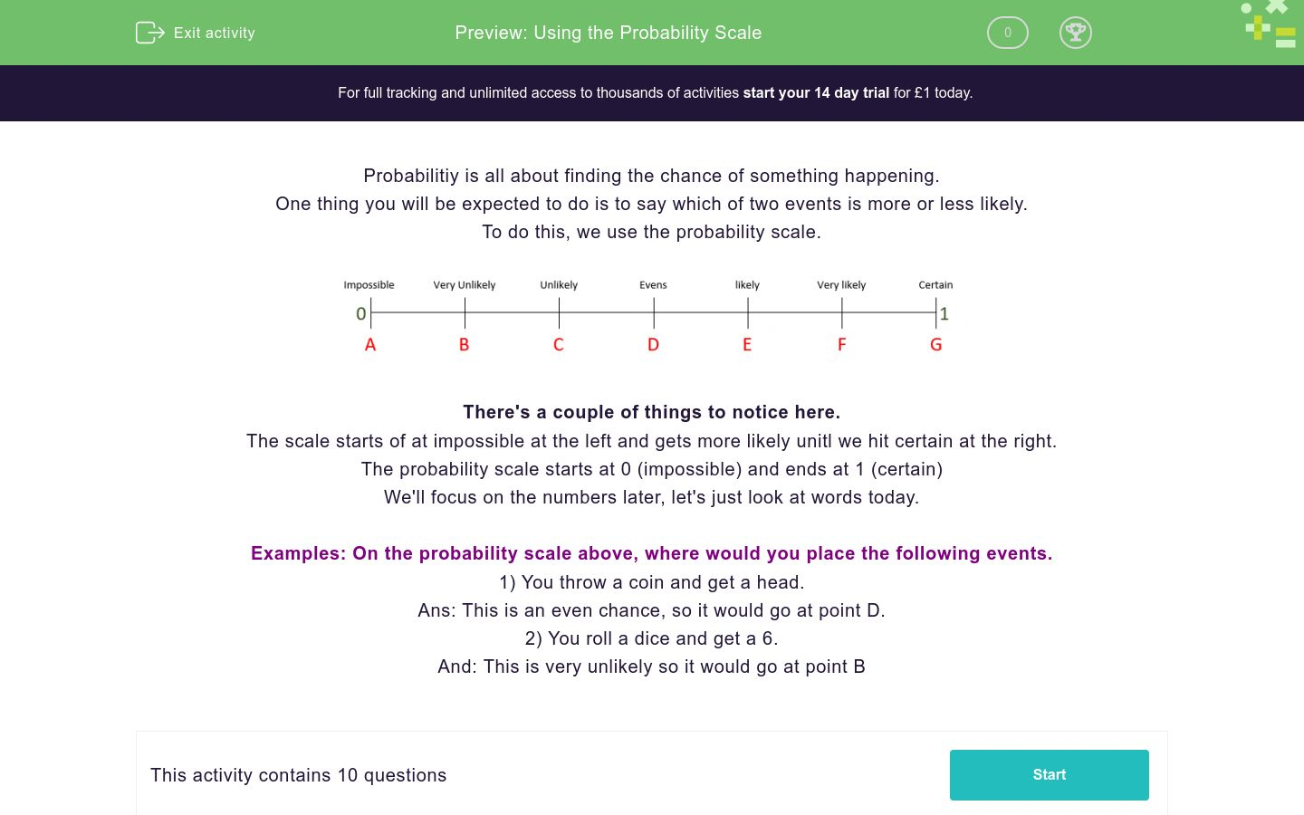 Understand the Probability Scale Worksheet - EdPlace