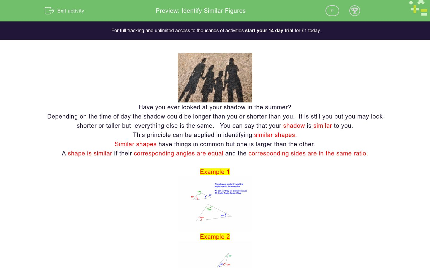 Identify Similar Shapes Worksheet Edplace