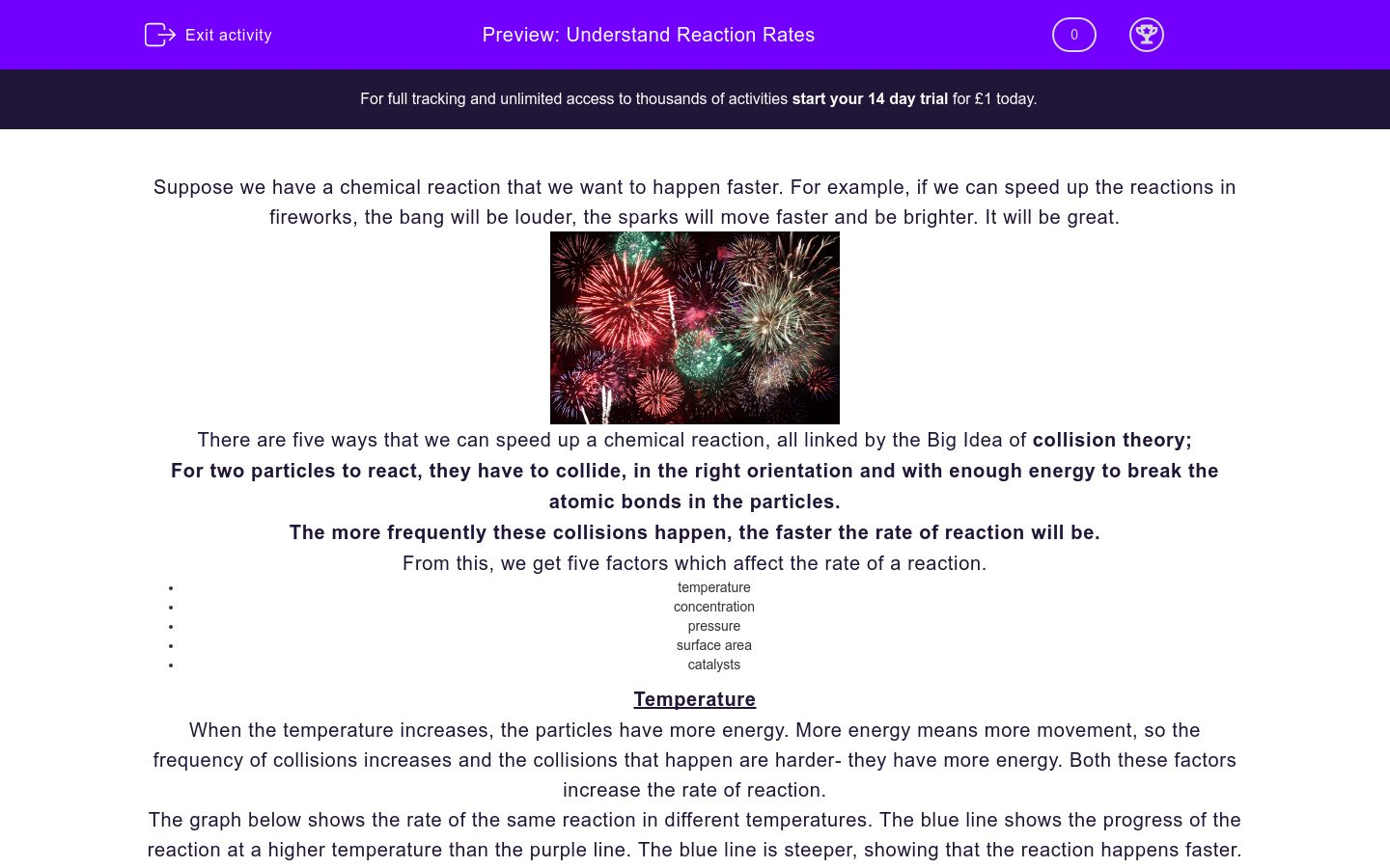 Understand Reaction Rates Worksheet - EdPlace