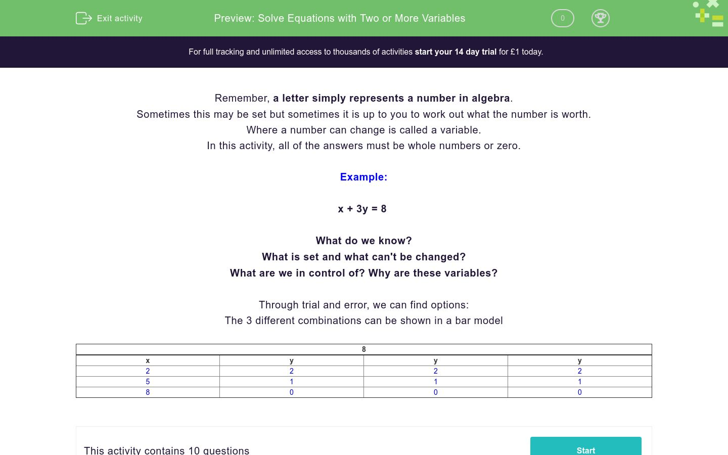 Solve Equations with Two or More Variables Worksheet - EdPlace