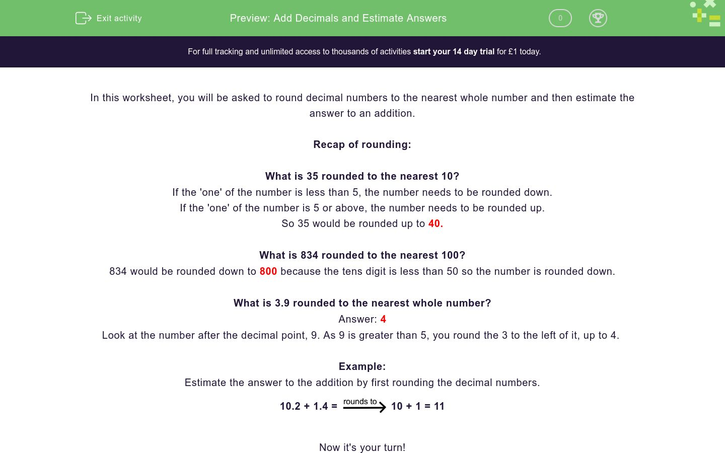Add Decimals and Estimate Answers Worksheet - EdPlace