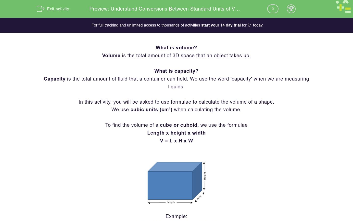 Understand Conversions Between Standard Units Of Volume Worksheet Edplace