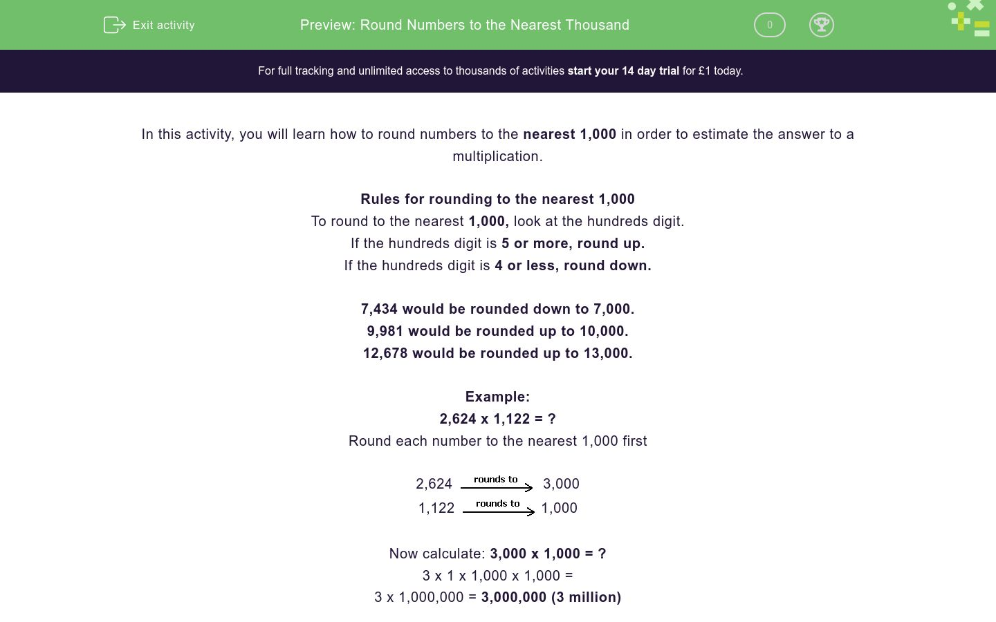 Round Numbers To The Nearest Thousand Worksheet Edplace