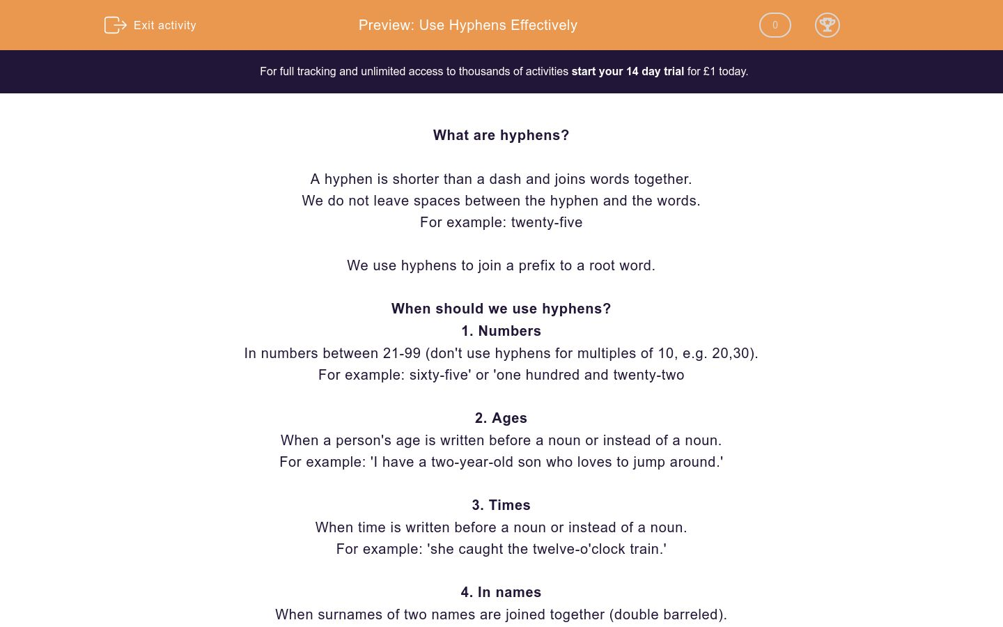 Use Hyphens Effectively Worksheet - EdPlace