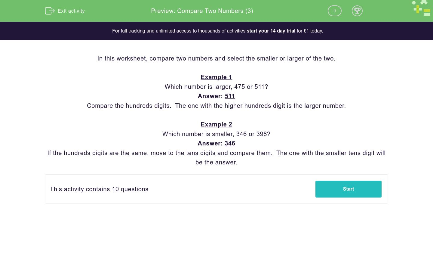 Compare Two Numbers (3) Worksheet - EdPlace