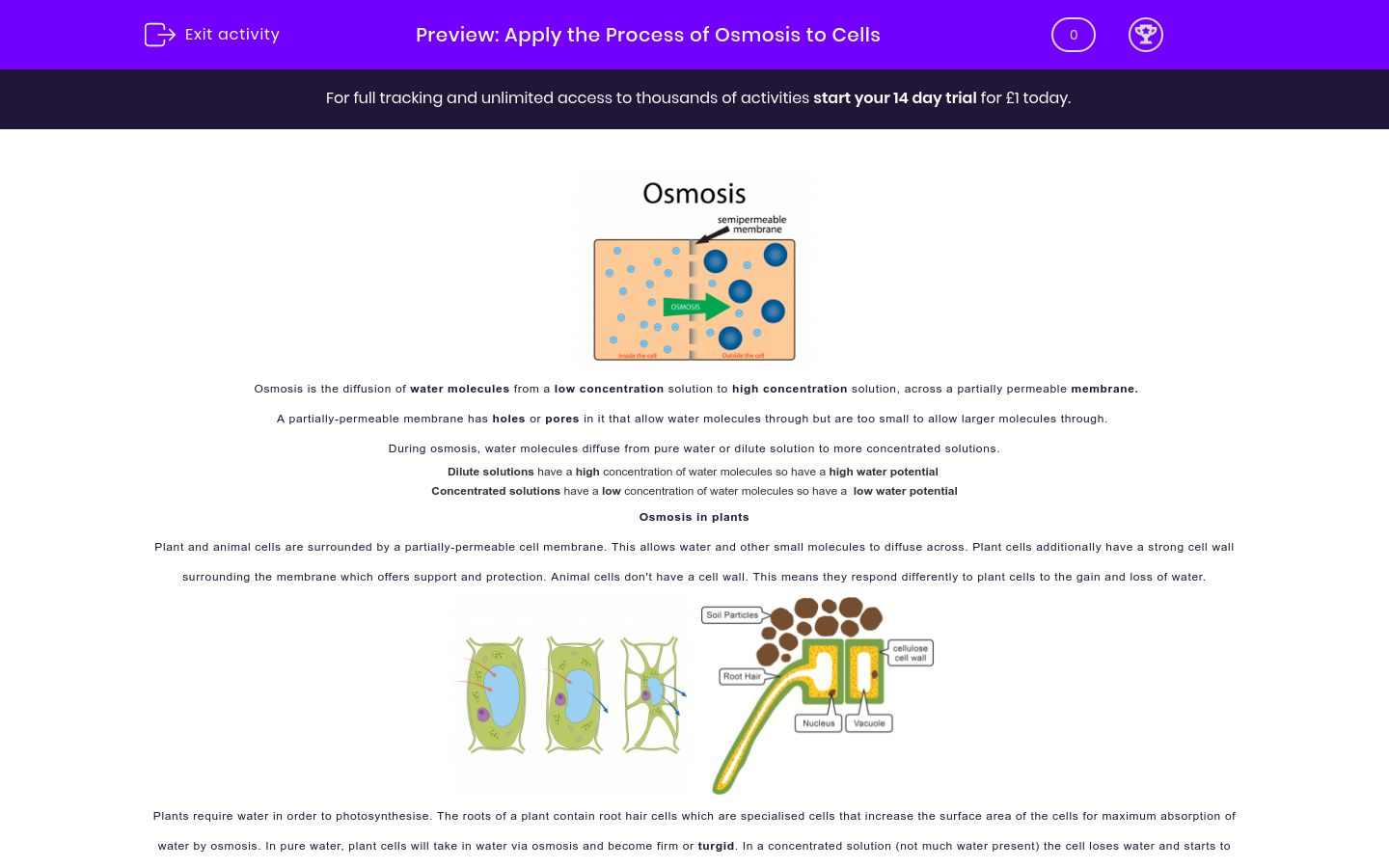 Explore The Process Of Osmosis In Cells Worksheet EdPlace