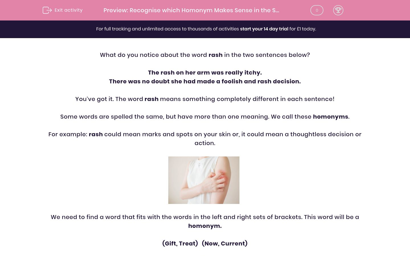 Recognise which Homonym Makes Sense in the Sentence Worksheet EdPlace