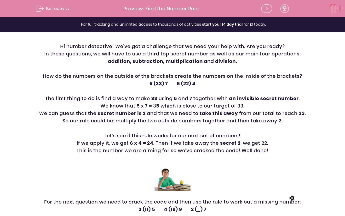 Find the Number Rule Worksheet - EdPlace