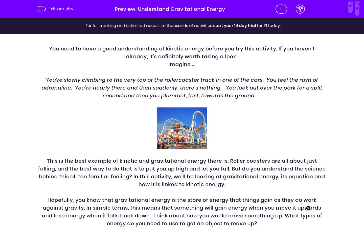 Understand Gravitational Energy Worksheet - EdPlace