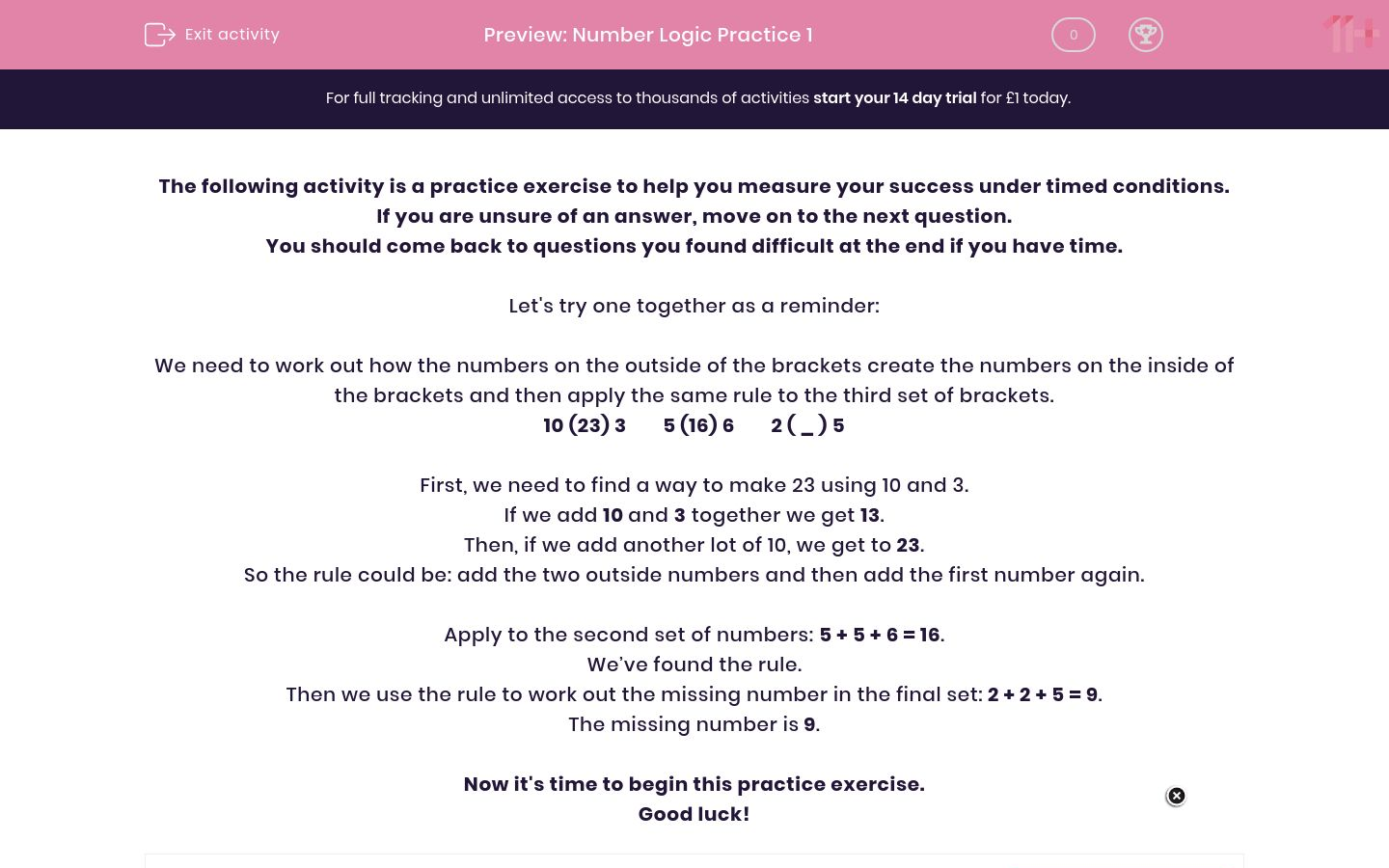 Number Logic Practice 1 Worksheet - EdPlace