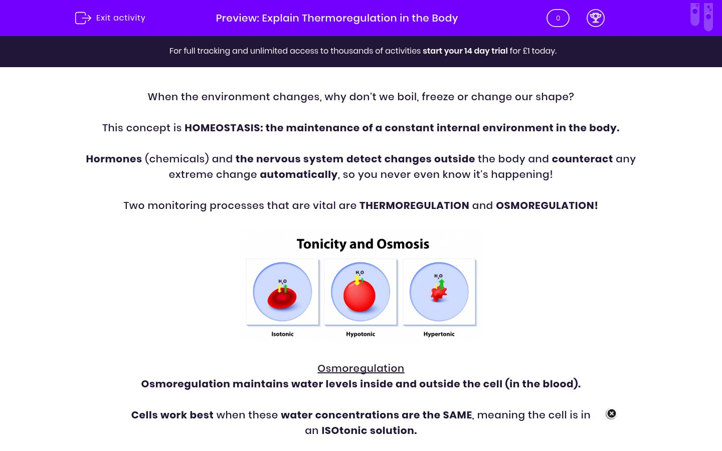 Explain Thermoregulation In The Body Worksheet EdPlace