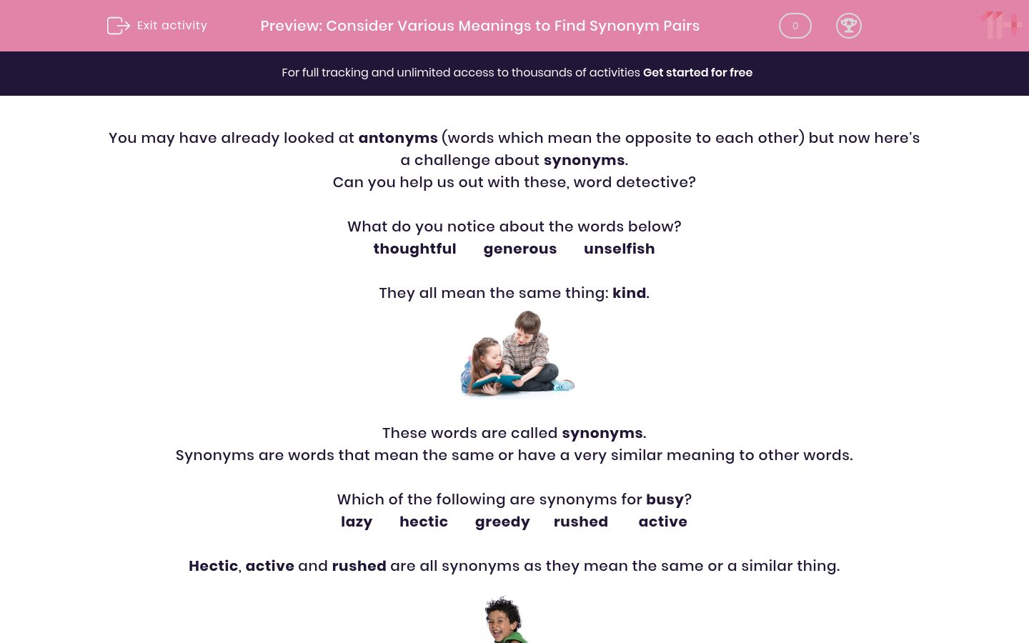 Consider Various Meanings to Find Synonym Pairs Worksheet ...