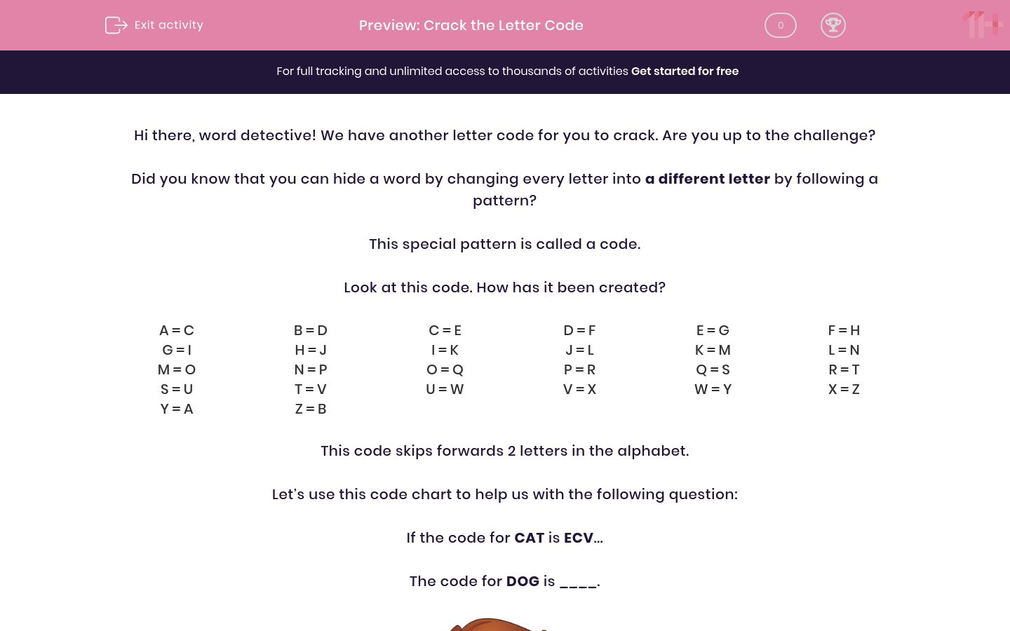 Crack The Letter Code Worksheet Edplace