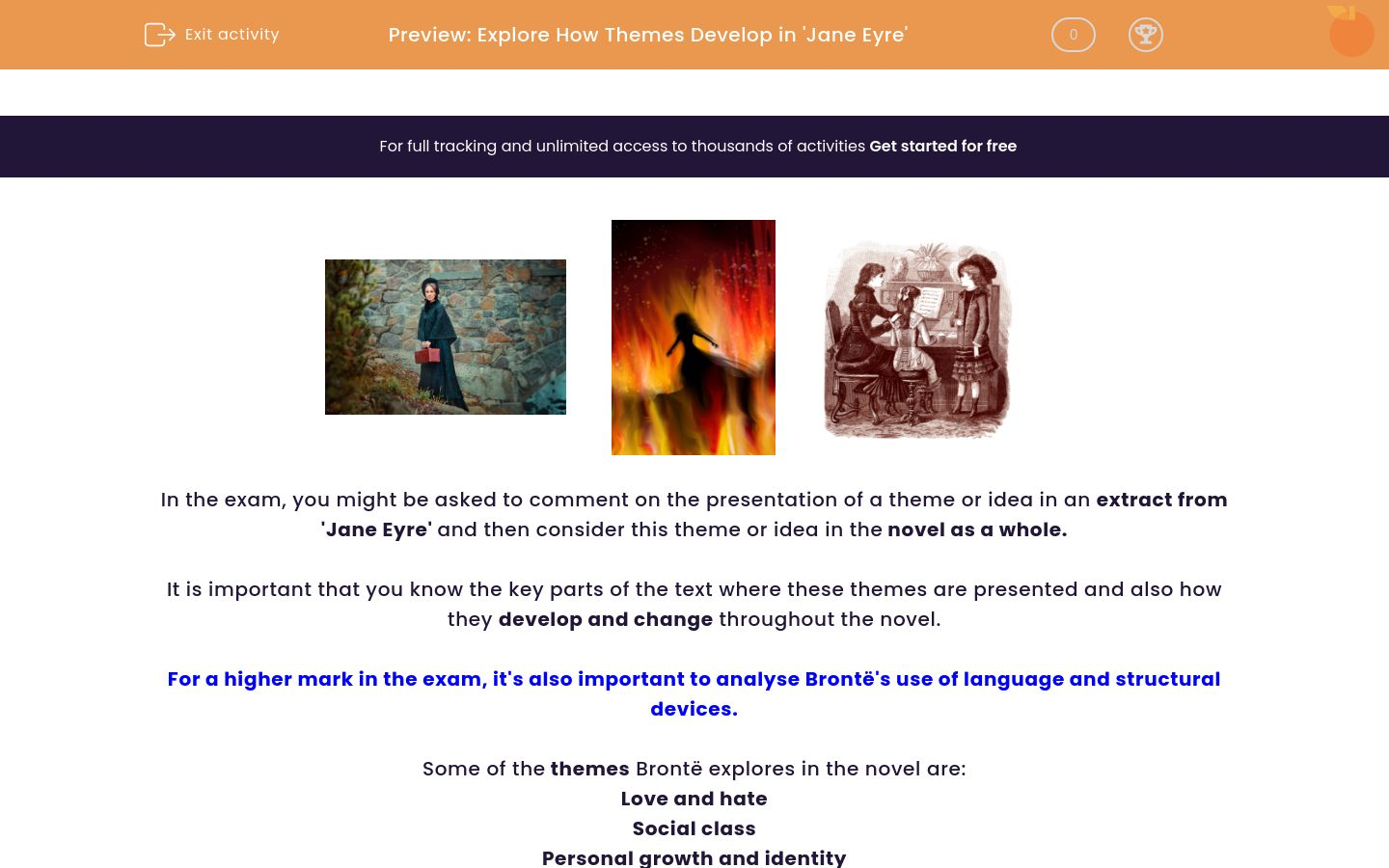 Explore How Themes Develop in 'Jane Eyre' Worksheet EdPlace