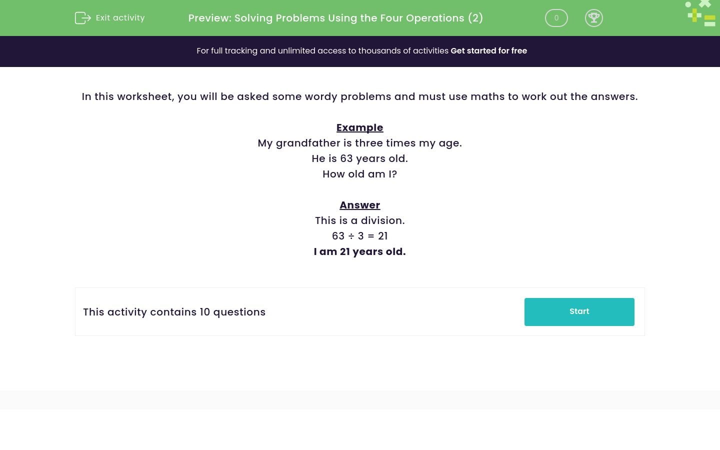 Solve Word Problems Using The Four Operations Worksheet - EdPlace