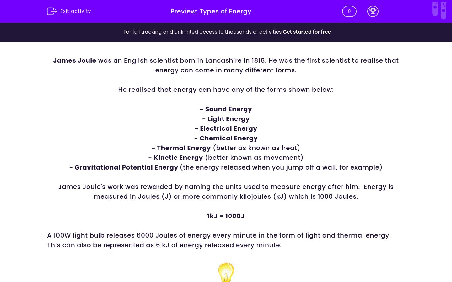 Identify Forms of Energy Worksheet - EdPlace