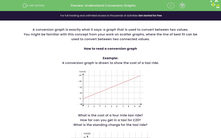 'Understand Conversion Graphs' worksheet