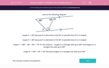 'Angles in Triangles and on Parallel Lines (1)' worksheet