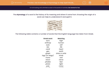 'Use Knowledge of Etymology to Help Spell Words 3' worksheet