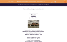 'Compare Two Poems: 'London' and 'London's Summer Morning'' worksheet