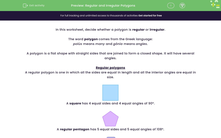'Regular and Irregular Polygons' worksheet