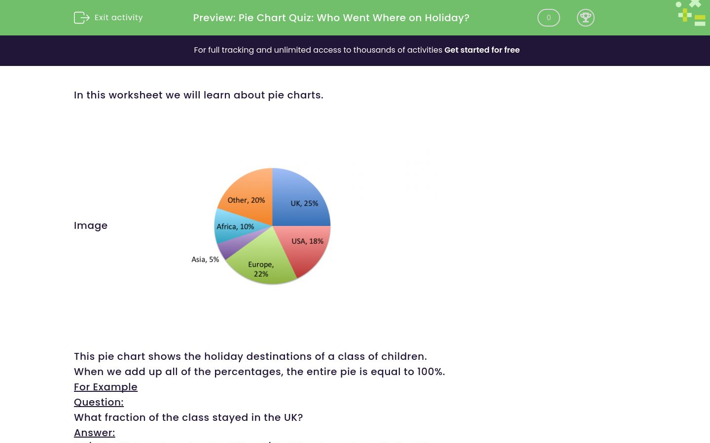 Understand How to Read a Pie Chart Worksheet EdPlace