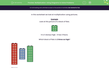 'Use Diagrams to Solve Multiplication Problems' worksheet