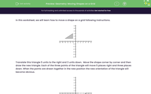 'Geometry: Moving Shapes on a Grid' worksheet