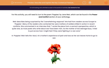 'Describe and Explain the Key Contextual Features of the Poem 'Poppies' by Jane Weir' worksheet