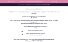 'Complete the Homophone Sentence' worksheet