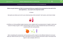 'Assessment: Back-to-school (Y9)' worksheet