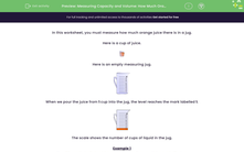 'Measuring Capacity and Volume: How Much Orange Juice?' worksheet