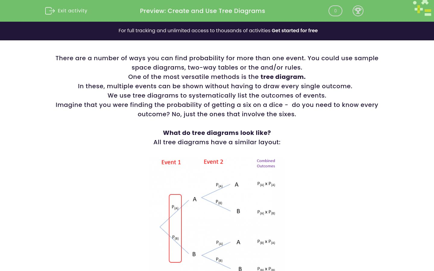Create and Use Tree Diagrams Worksheet - EdPlace