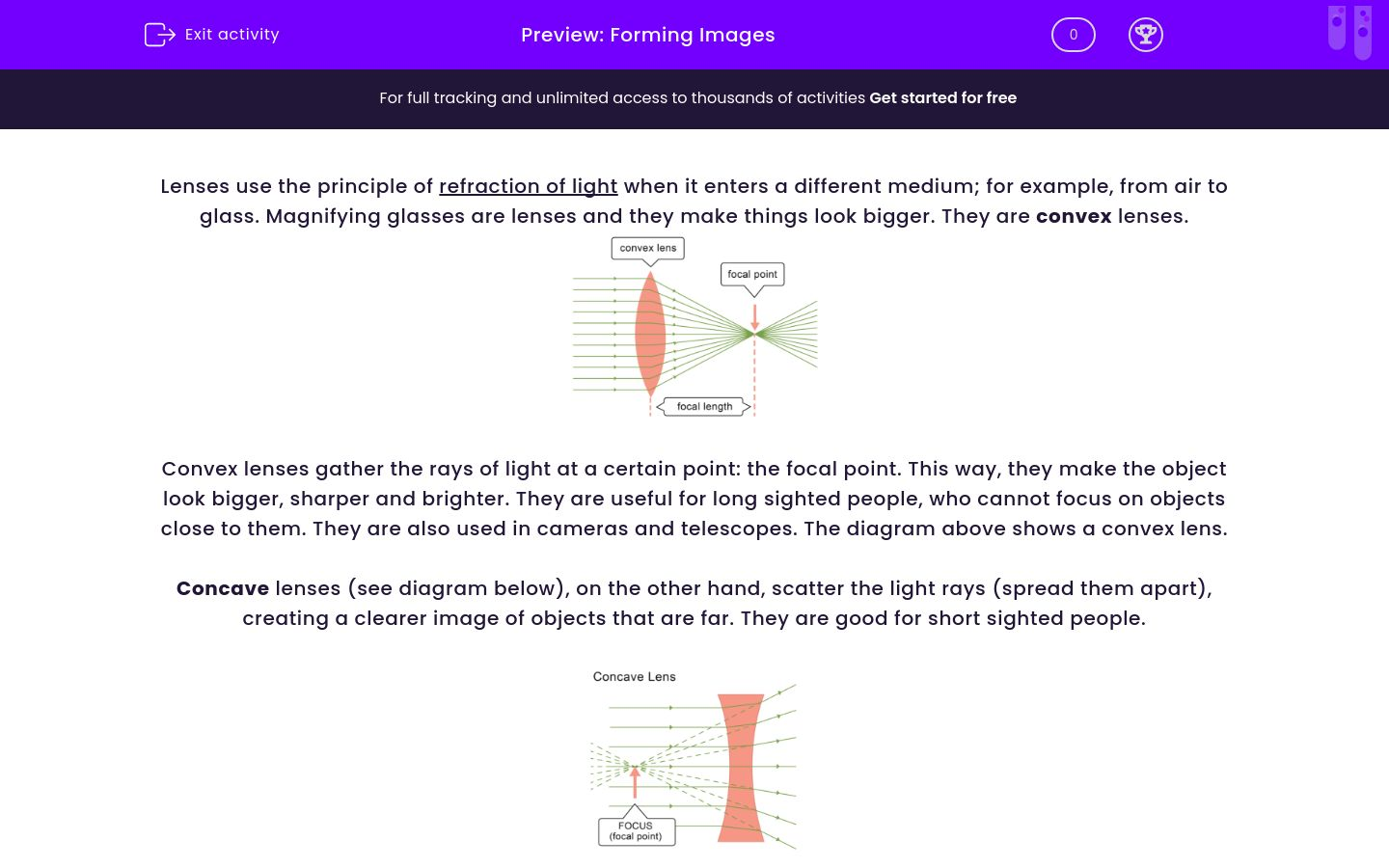 explain-how-lenses-form-images-worksheet-edplace