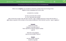 'Change Missing Number Problems into Algebra (2)' worksheet