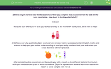 'Assessment: Back-to-school (Y7)' worksheet