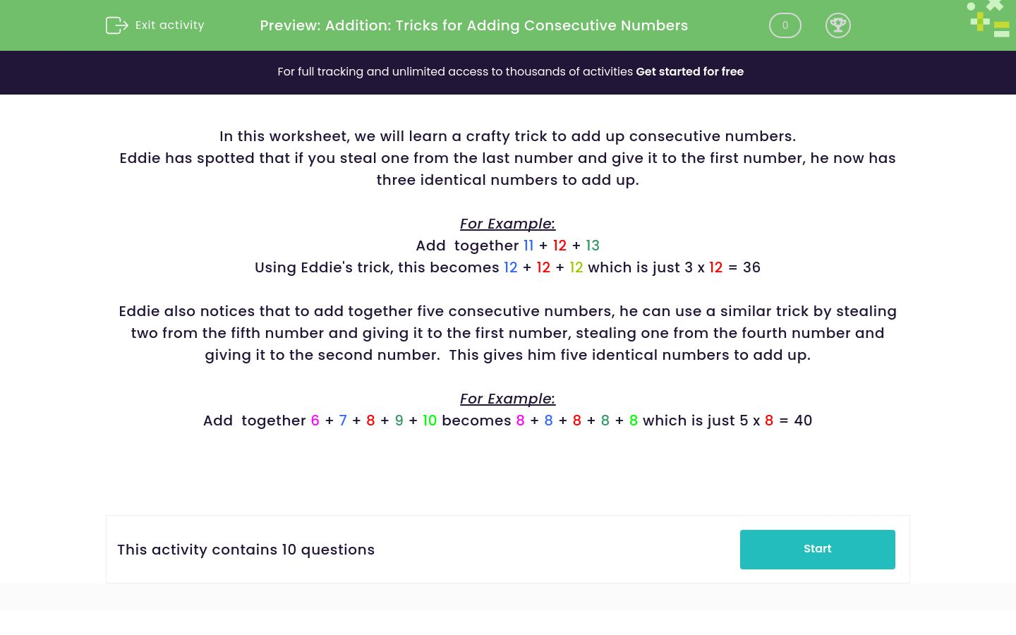 addition-tricks-for-adding-consecutive-numbers-worksheet-edplace