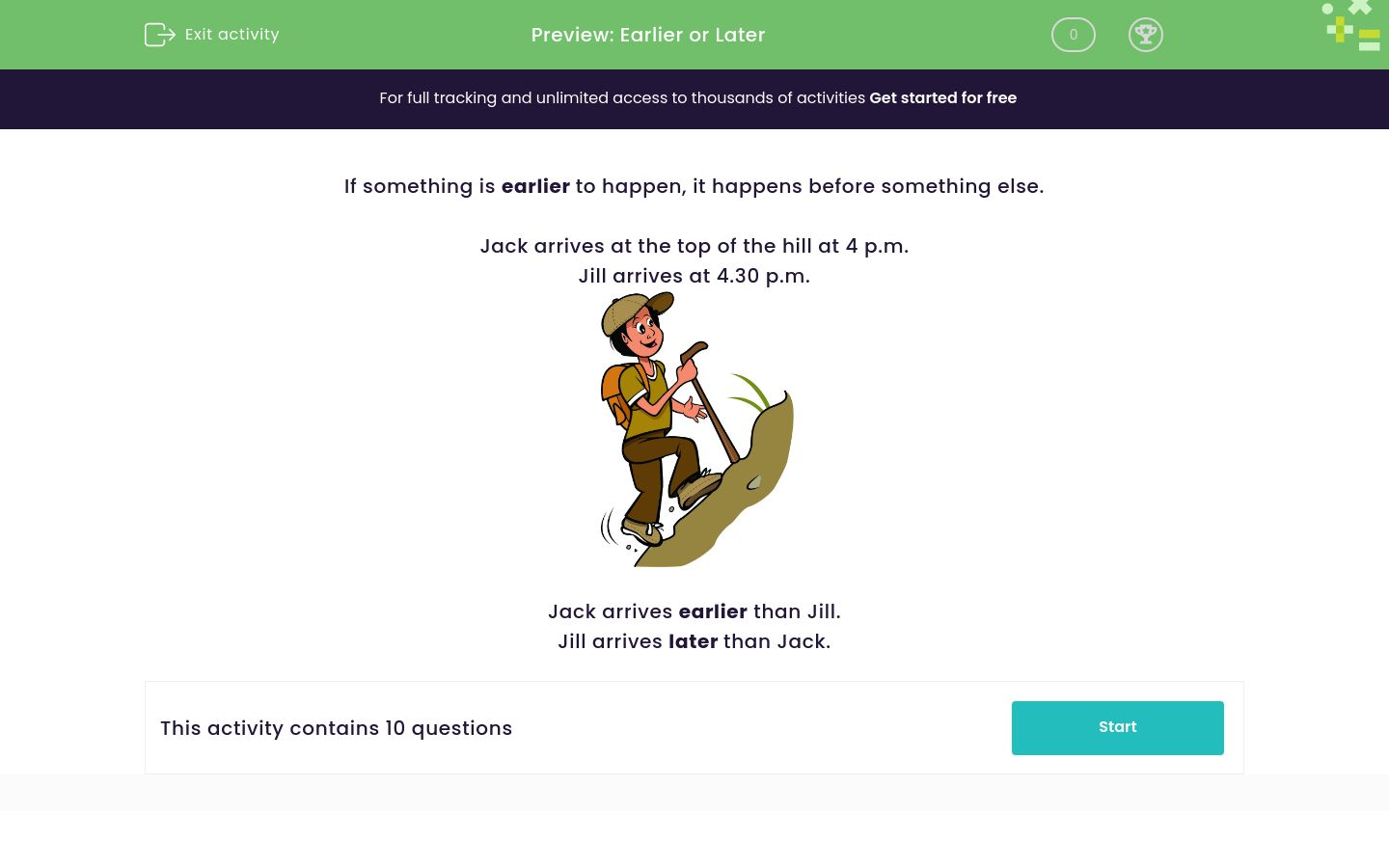 Identify Whether Something is Earlier or Later Worksheet - EdPlace
