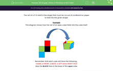 '3D Shapes: Where is the Base of the Cube?' worksheet