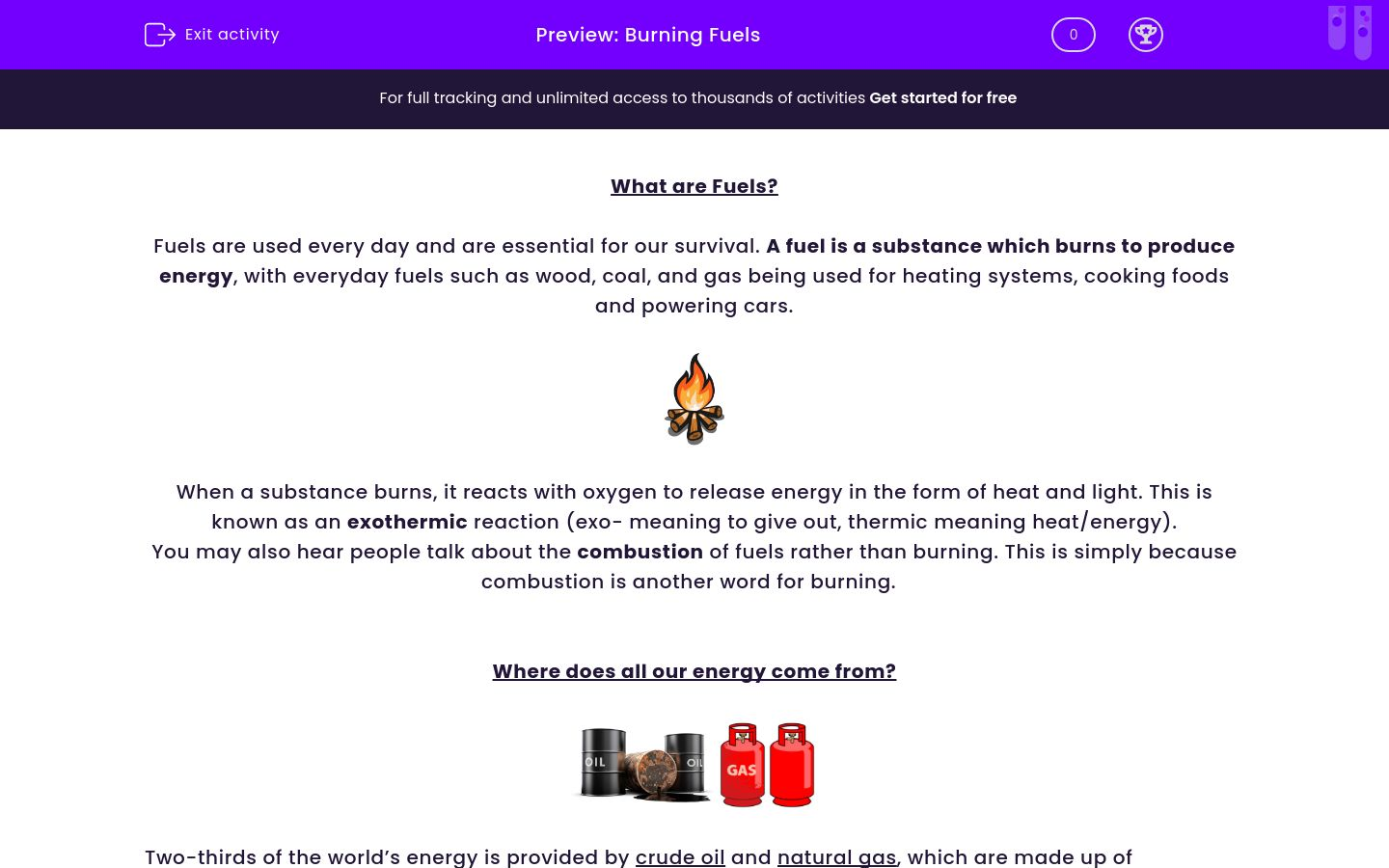 Explore the Combustion of Fuels Worksheet EdPlace