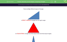 'Geometry and 2D Shapes: Comparing Triangles' worksheet