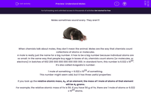 'Understand Moles' worksheet
