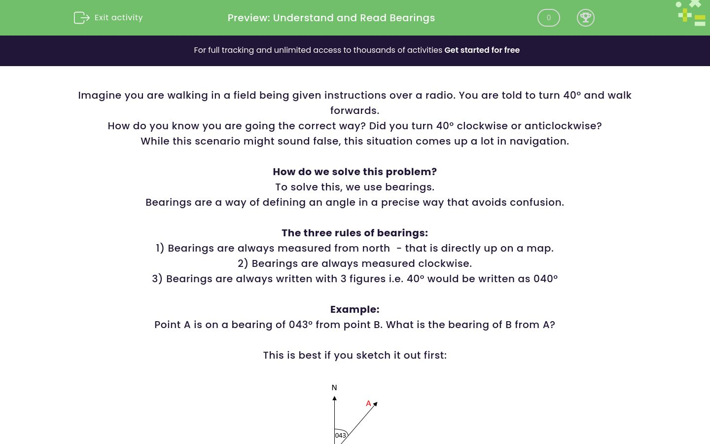 Understand and Read Bearings Worksheet EdPlace