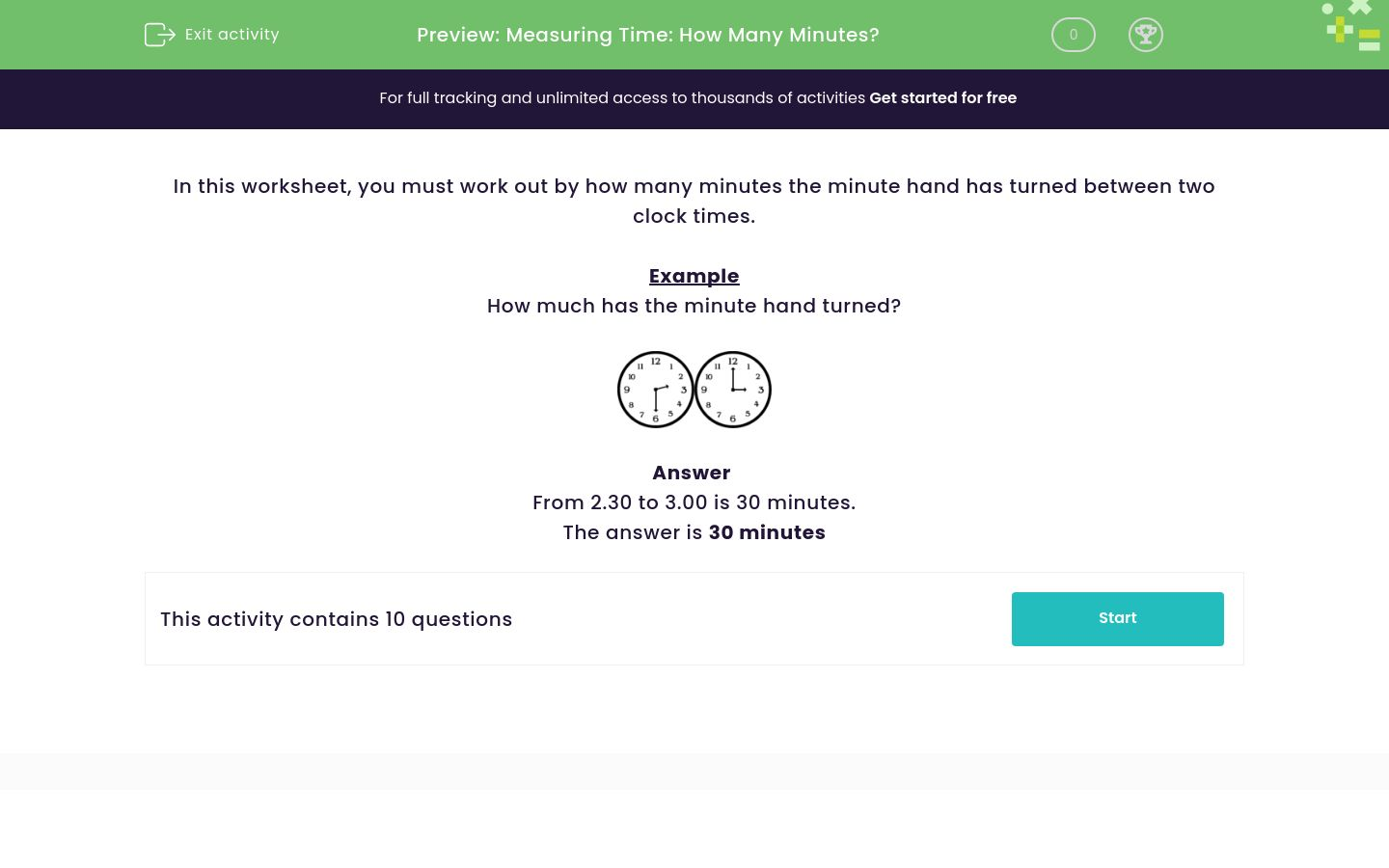 Measure Time In Minutes Worksheet - Edplace