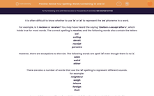 'Revise Your Spelling: Words Containing 'ie' and 'ei'' worksheet