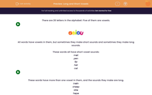 'Long and Short Vowels' worksheet