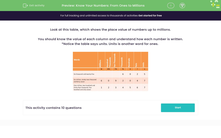 'Know Your Numbers: From Ones to Millions' worksheet