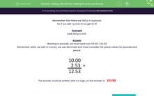 'Add Pounds and Pence' worksheet