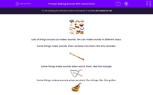 'Understand How to Make Sounds With Instruments' worksheet