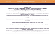 'Draw Inferences in Comprehension' worksheet